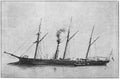 The steam 2nd-class aviso Renard 1866, of the French Navy. Royalty Free Stock Photo