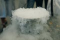 Steam of Nitrogen Created from Liquid Nitrogen Exposed to Ambient Temperatures Royalty Free Stock Photo