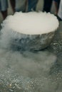 Steam of Nitrogen Created from Liquid Nitrogen Exposed to Ambient Temperatures Royalty Free Stock Photo