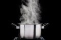 Steam over cooking pot Royalty Free Stock Photo