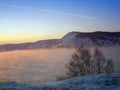 Steam over Lake Baikal Royalty Free Stock Photo