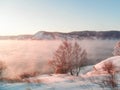 Steam over Lake Baikal Royalty Free Stock Photo