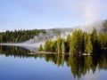 Steam over the Yellowstone Lake Royalty Free Stock Photo