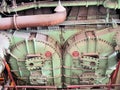 Steam pipes and condenser in a power plant