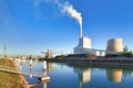 Steam power plant at Rhine river in Karlsruhe in Germany used for generation of electricity and district heating from hard coal Royalty Free Stock Photo