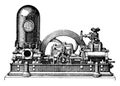 Steam pump has two cylinders direct action coupled, M. Thirion, vintage engraving