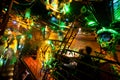 Steam-punk interior of underground club