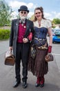 Steam punk mature couple - male and female dressed in steam punk attire taken in Frome, Somerset, UK