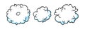 Steam ring and clouds in comic style. Set of round clouds of vapour or smoke. Vector illustration