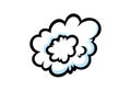 Steam ring in comic style. Round cloud of vapour or smoke. Vector illustration