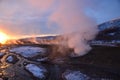 Steam is rising from hot spring Royalty Free Stock Photo