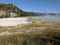 Steam rising from hot spring in Yellowstone National Park Royalty Free Stock Photo