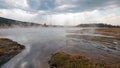 Steam rising off Hot Lake in the Lower Geyser Basin in Yellowstone National Park in Wyoming USA Royalty Free Stock Photo