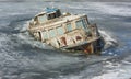 Steam-ship sunk in the ice Royalty Free Stock Photo
