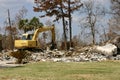 Steam shovel cleans debris caused by Hurricane Katrina Royalty Free Stock Photo