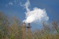 Steam and smoke emitting from steelmaking plant. Royalty Free Stock Photo