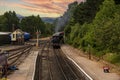 Steam Train at Boat of Garten on the Strathspey Railway, Highlands, Scotland,Uk. Royalty Free Stock Photo