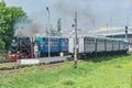 Steam train of Childrens railway before departure from the station