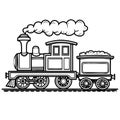 Steam train coloring page Royalty Free Stock Photo