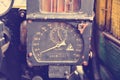 Steam train engine cabin panel Royalty Free Stock Photo