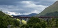 Steam Train on the Glenfinnan Viaduct, West Highland Railway, Scotland Royalty Free Stock Photo