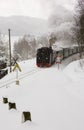Steam train, Oberwiesenthal - Cranzhal Fichtelbergbahn, German Royalty Free Stock Photo
