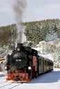 steam train, Oberwiesenthal - Cranzhal (Fichtelbergbahn), German Royalty Free Stock Photo