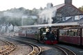 Steam train in Porthmadog Station, Royalty Free Stock Photo