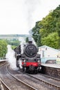 A Steam Train Prepares to Depart Grosmont Station