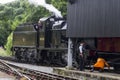 Steam Train in siding at Oxenhope Railway Station on Keighley and Worth Valley Railway. Yorkshire, England, UK,