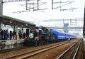 A steam train stops at Chiayi railway station