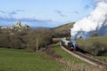 Steam Train on the Swanage Railway near Corfe Castle, Dorset.England Royalty Free Stock Photo