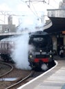 Steam train Tangmere in Carnforth station Royalty Free Stock Photo