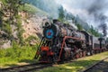 Steam train travel around the lake Baikal, Irkutsk, Siberian, Russia. beautiful views