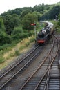 Steam train turning corner