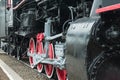 Steam train wheels. Royalty Free Stock Photo