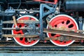 Steam train, wheels. Royalty Free Stock Photo