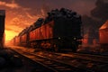 Steam transportation old travel train vintage railway rail locomotive railroad engine Royalty Free Stock Photo