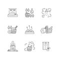 Steam treatment pixel perfect linear icons set