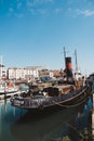 Steam Tug `CERVIA` - the steam museum moored at Ramsgate Yacht Marin Royalty Free Stock Photo