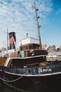 Steam Tug `CERVIA` - the steam museum moored at Ramsgate Yacht Marin Royalty Free Stock Photo