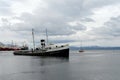 Steam tug `Saint Christopher` Grounded in the Beagle Channel. Royalty Free Stock Photo