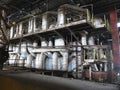 Steam turbine, machinery, pipes, tubes at power plant Royalty Free Stock Photo