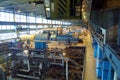 Steam turbine, machinery, tubes at a power plant