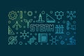 STEAM vector concept colored outline horizontal illustration Royalty Free Stock Photo