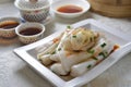 Steam veggie sheet roll dim sum Royalty Free Stock Photo