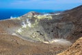 Sulphur steam on crater Royalty Free Stock Photo