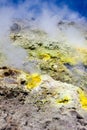 Sulphur steam on a volcano Royalty Free Stock Photo