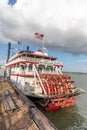 Steamboat city of new orleans at the pier at Mississippi River. The steamboat is still in Operation for touristic events Royalty Free Stock Photo