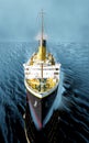 Steamboat ocean liner ship front dramatical view 3D render image HDR Royalty Free Stock Photo